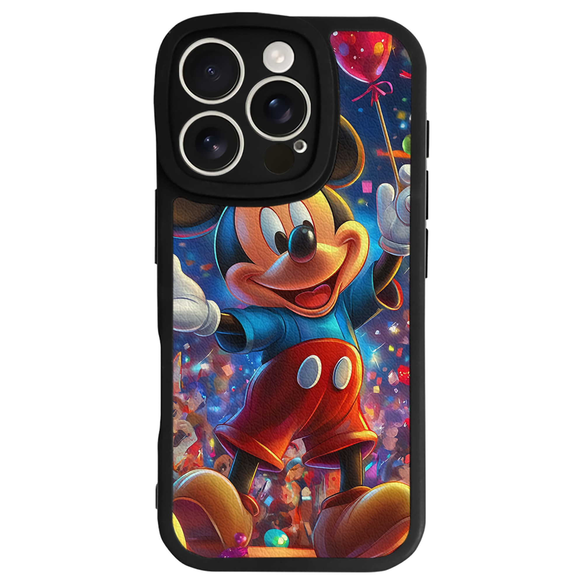 （画像用） ミッキーマウス Mickey Mouse 【iPhone 16シリーズ対応】シリコンスマホケース（レザー調） 材質：シリコン